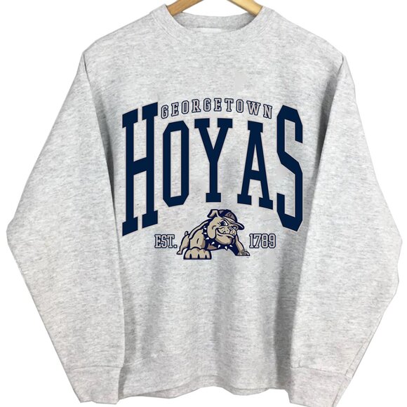 Georgetown University Sweatshirt NCAA Georgetown Hoyas Shirt Sweater Retro - Picture 2 of 3